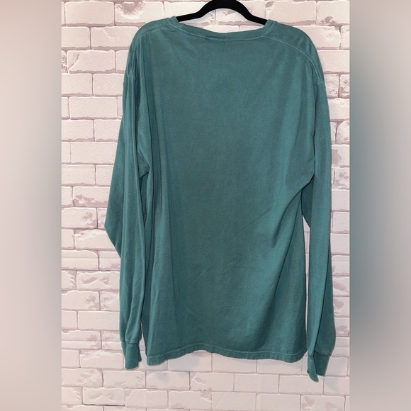 Teal Long Sleeve Shirt/ Tee  Comfort Wash Lightweight Casual 
Size Large - Picture 2 of 3